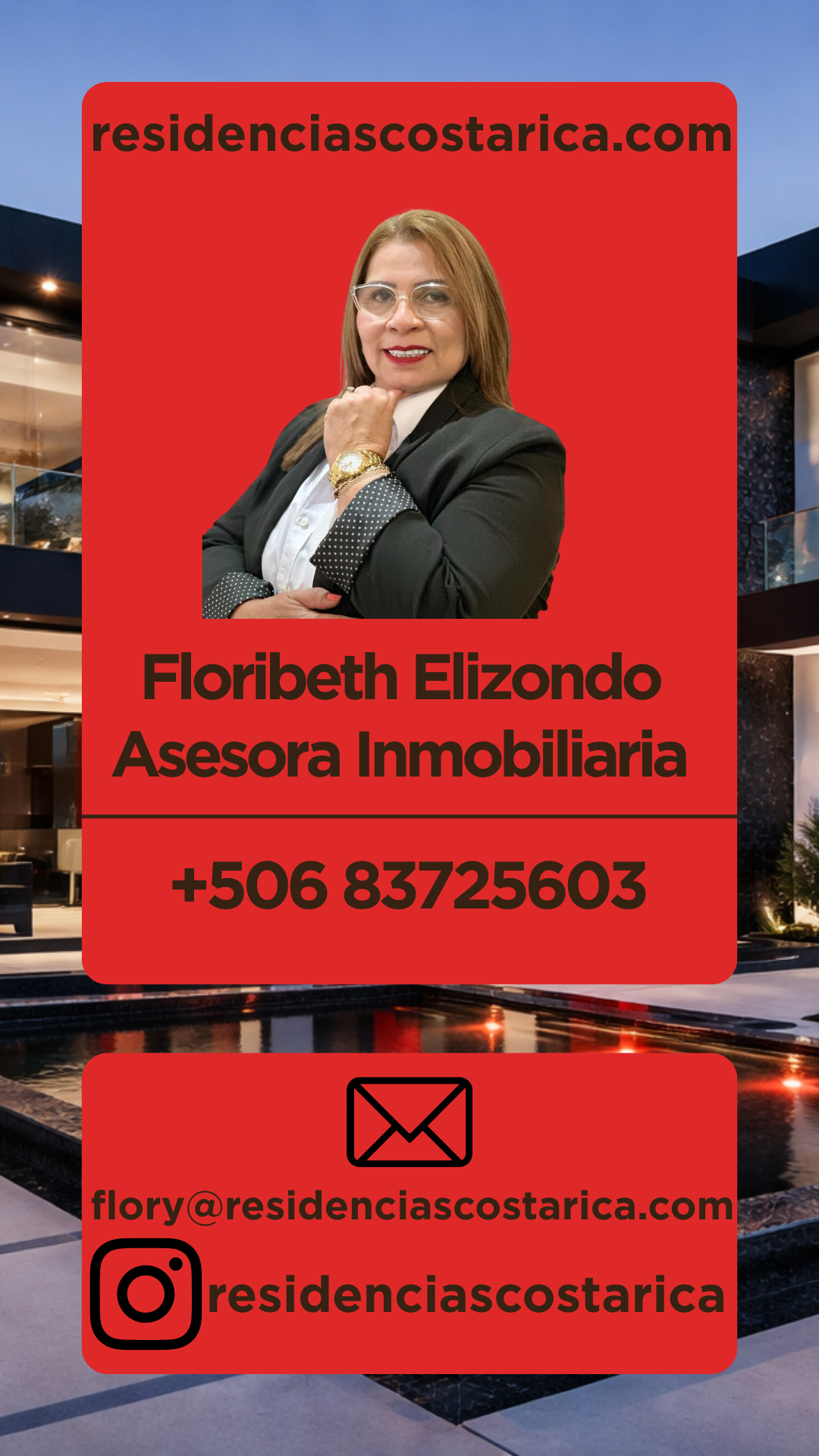 Floribeth Elizondo — Asesora Inmobiliaria